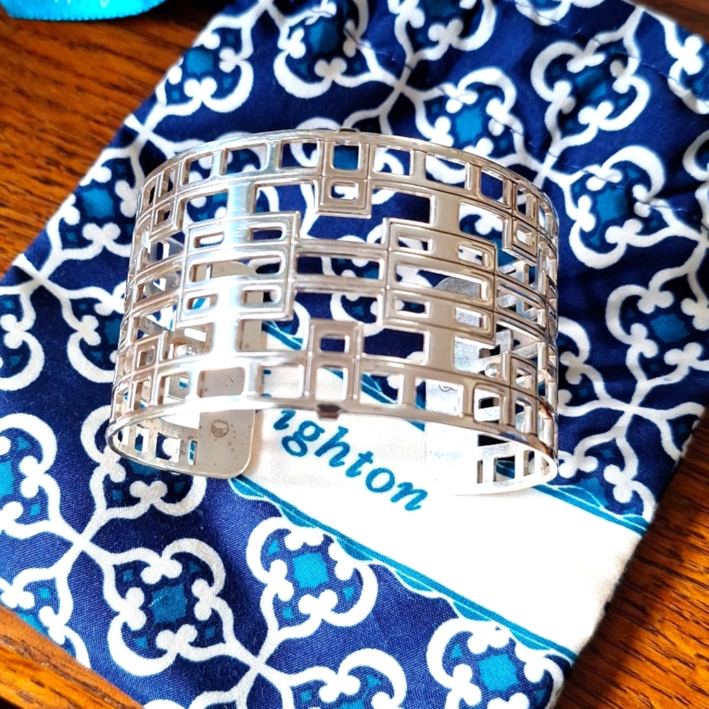 Brighton Lyon Christos Cuff Geometric Shape Silver